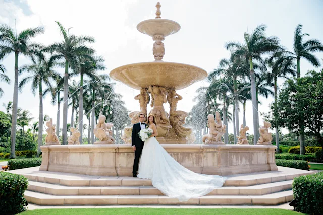 Wedding couple at The Breakers Palm Beach