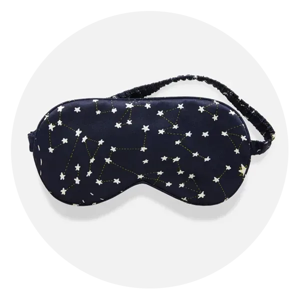navy eye mask with star pattern