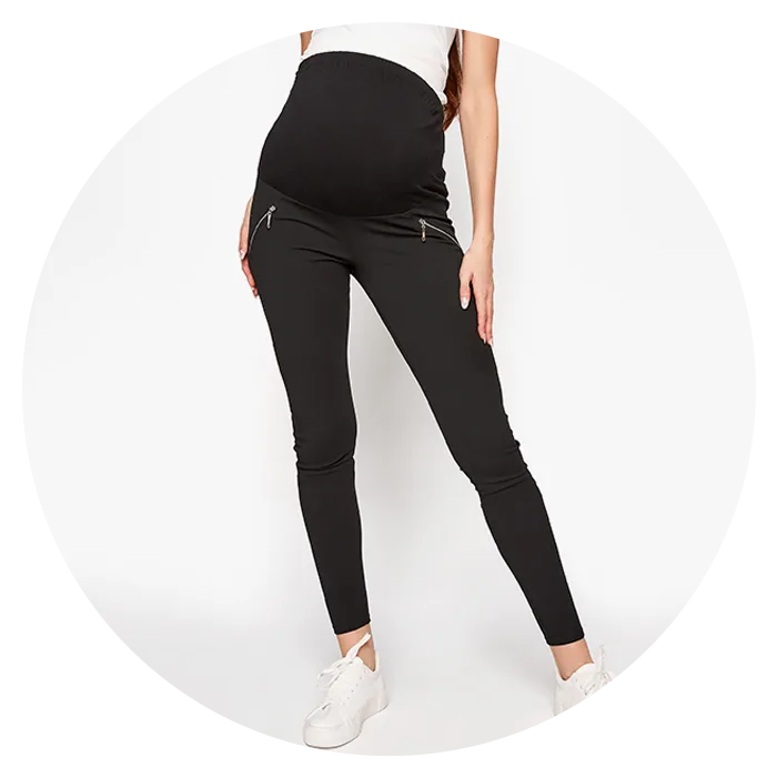 Long Tall Sally Black Zip Side Tall Maternity Leggings
