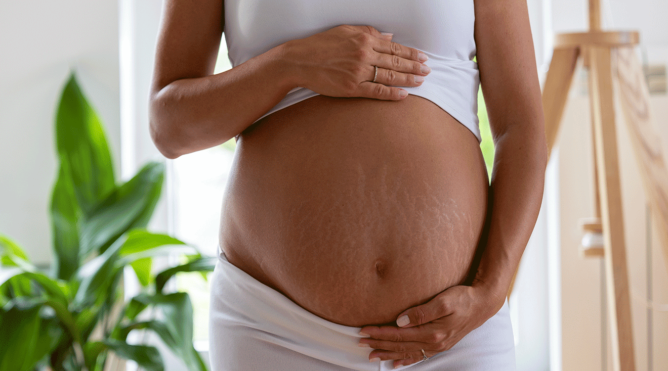 pregnant belly close up