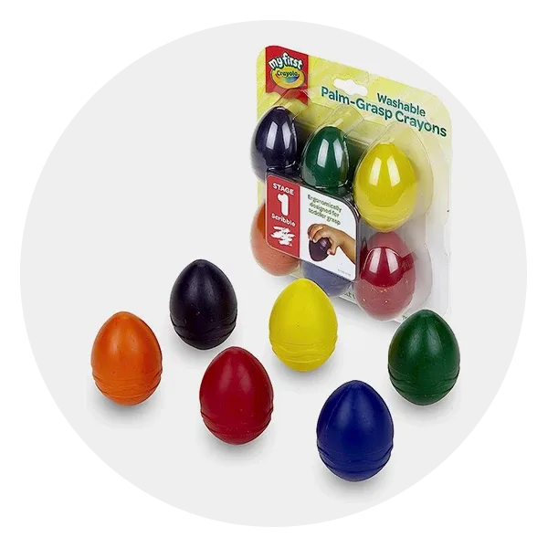  Spakon 9 Colors Toddler Crayons Egg Crayons Palm Grasp Crayons  Washable Crayons Paint Crayons for Kids Ages 1-3 : Toys & Games