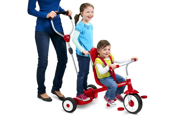 kids push tricycle