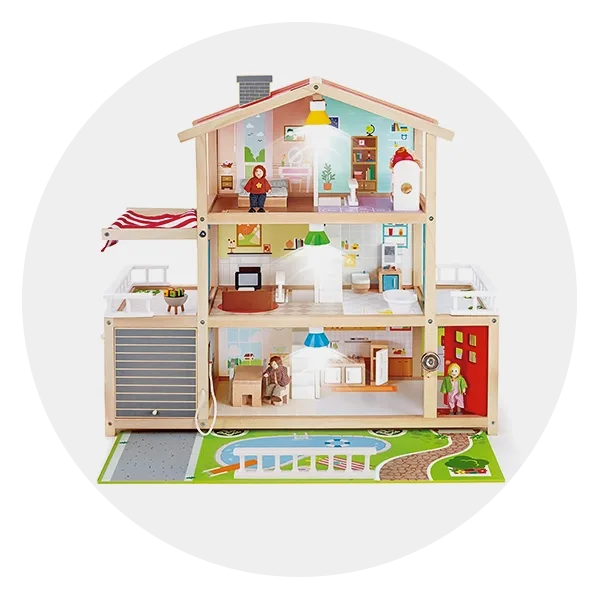 Wooden dolls house for deals 2 year old