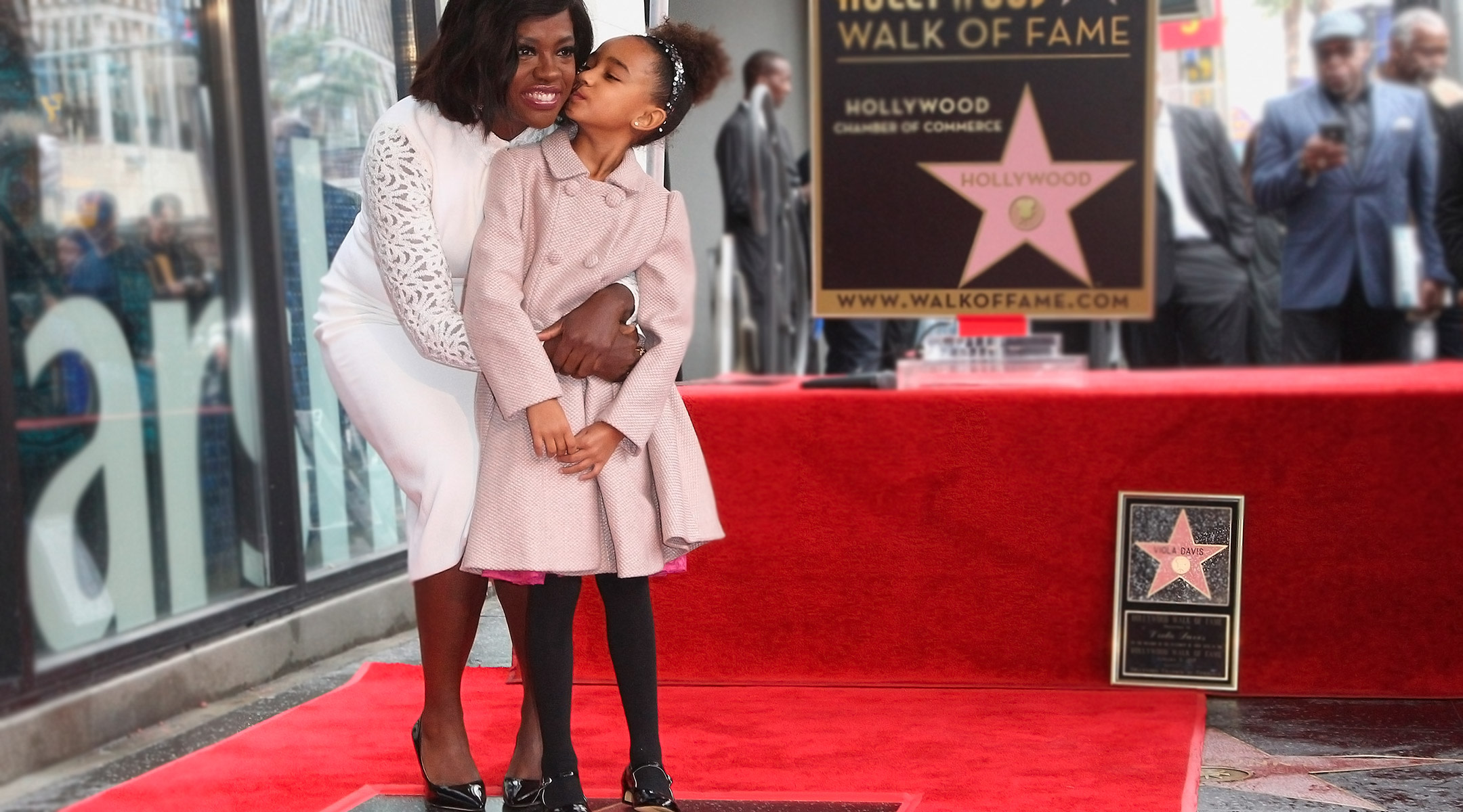 celebrity actress, Viola Davis with her adopted daughter, Genesis