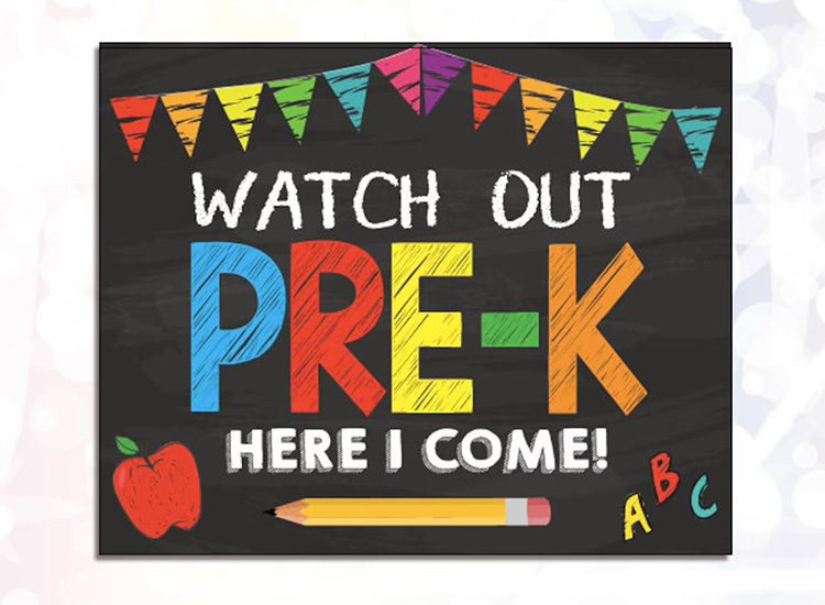 First Day Of Pre K Sign Free Printable - 4 Kids Party Print Co First Day Pre K 750x550 
