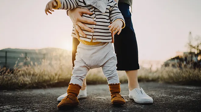 child learning to walk