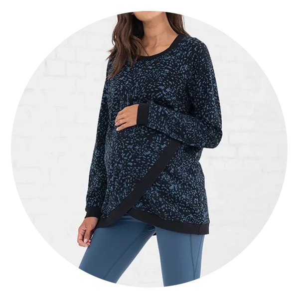 Seraphine Printed Cotton Maternity & Nursing Sweatshirt