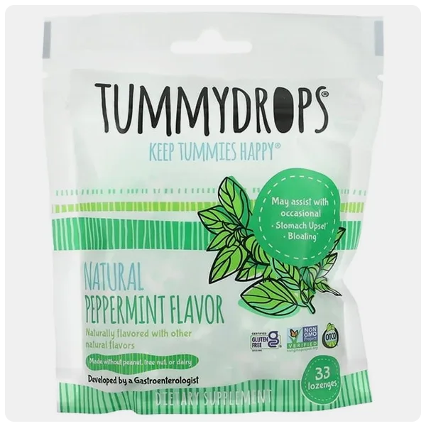 Tummydrops Natural Peppermint Lozenges