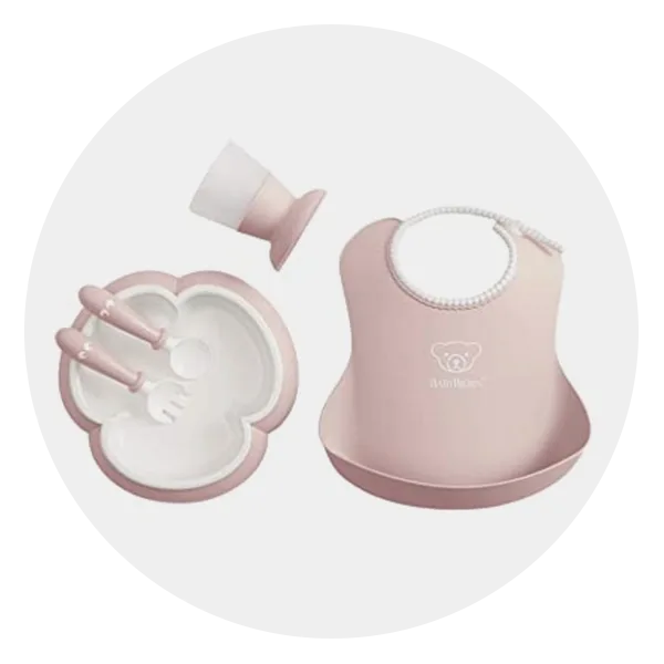 Baby Plate and Lidded Bowl Set (Pink)