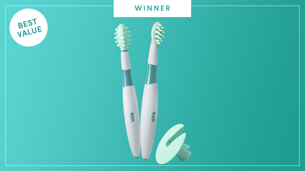 NUK Grins & Giggles Training Toothbrush Set wins the 2017 Best of Baby Award from The Bump