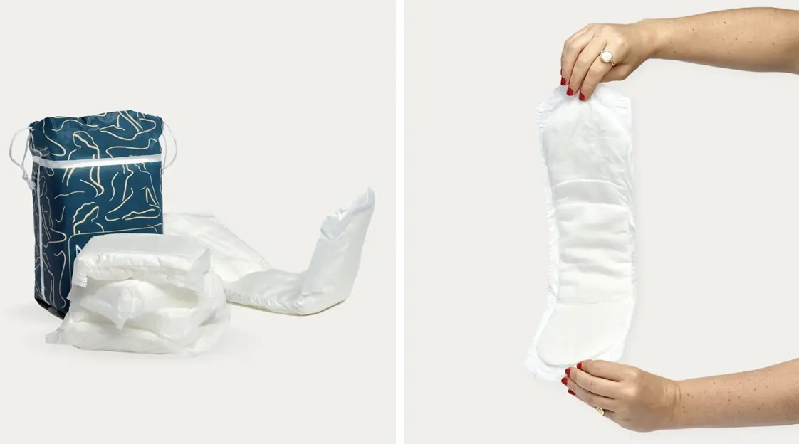 Disposable Pregnancy Or Maternity Pad Over White Background Stock