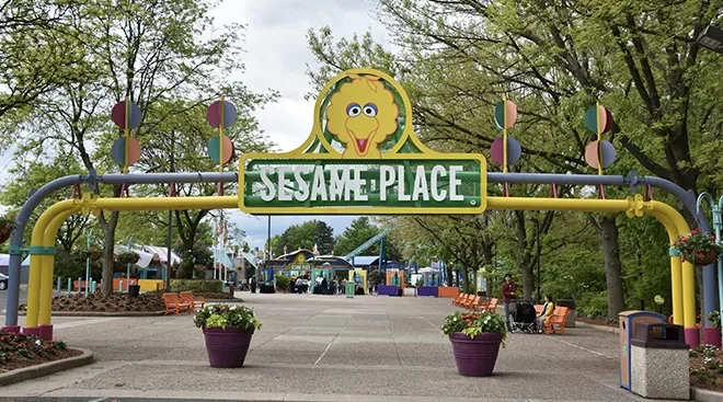 sesame place entrance sign