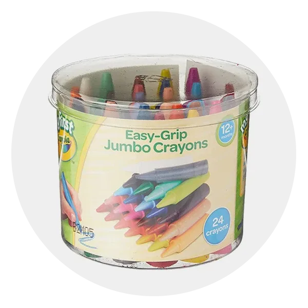 Crayola Washable Palm Grasp Crayons, Assorted Colors, Set of 6