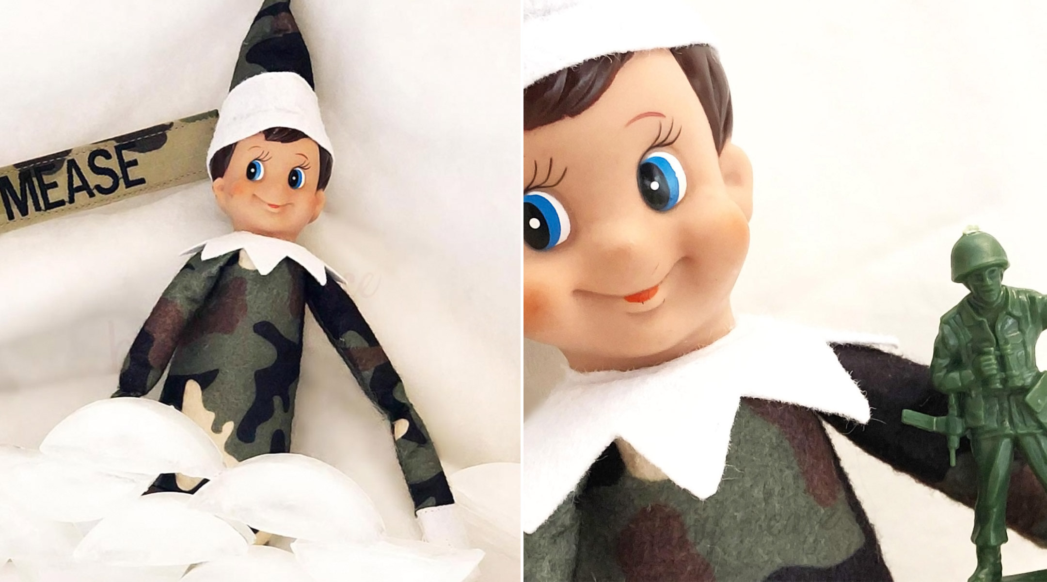 mom re-created elf on the shelf with an army persona