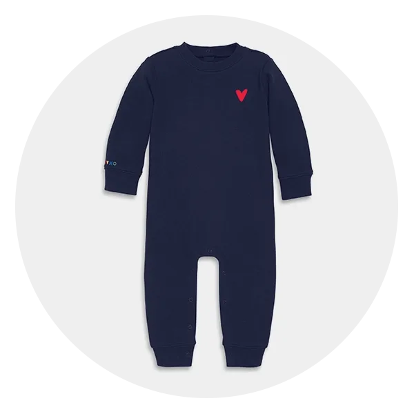 Primary Baby Embroidered Heart Sweatsuit Romper