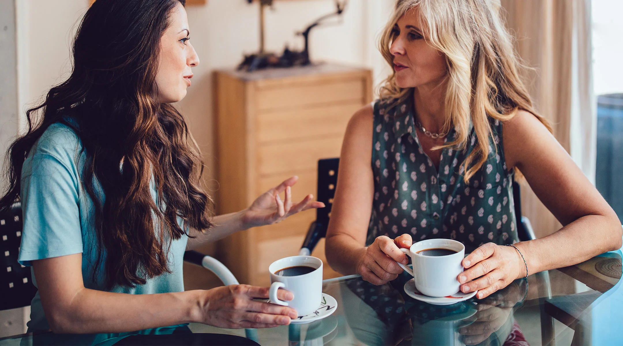 two women having serious conversation