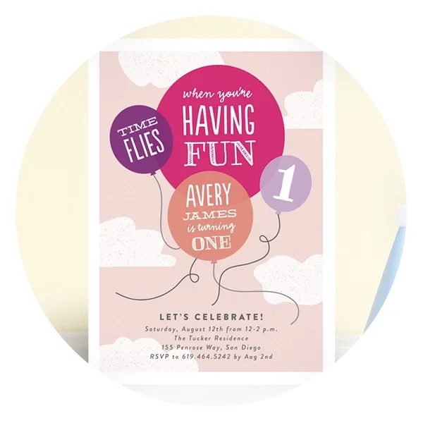 How Time Flies Children's Birthday Party Invitations
