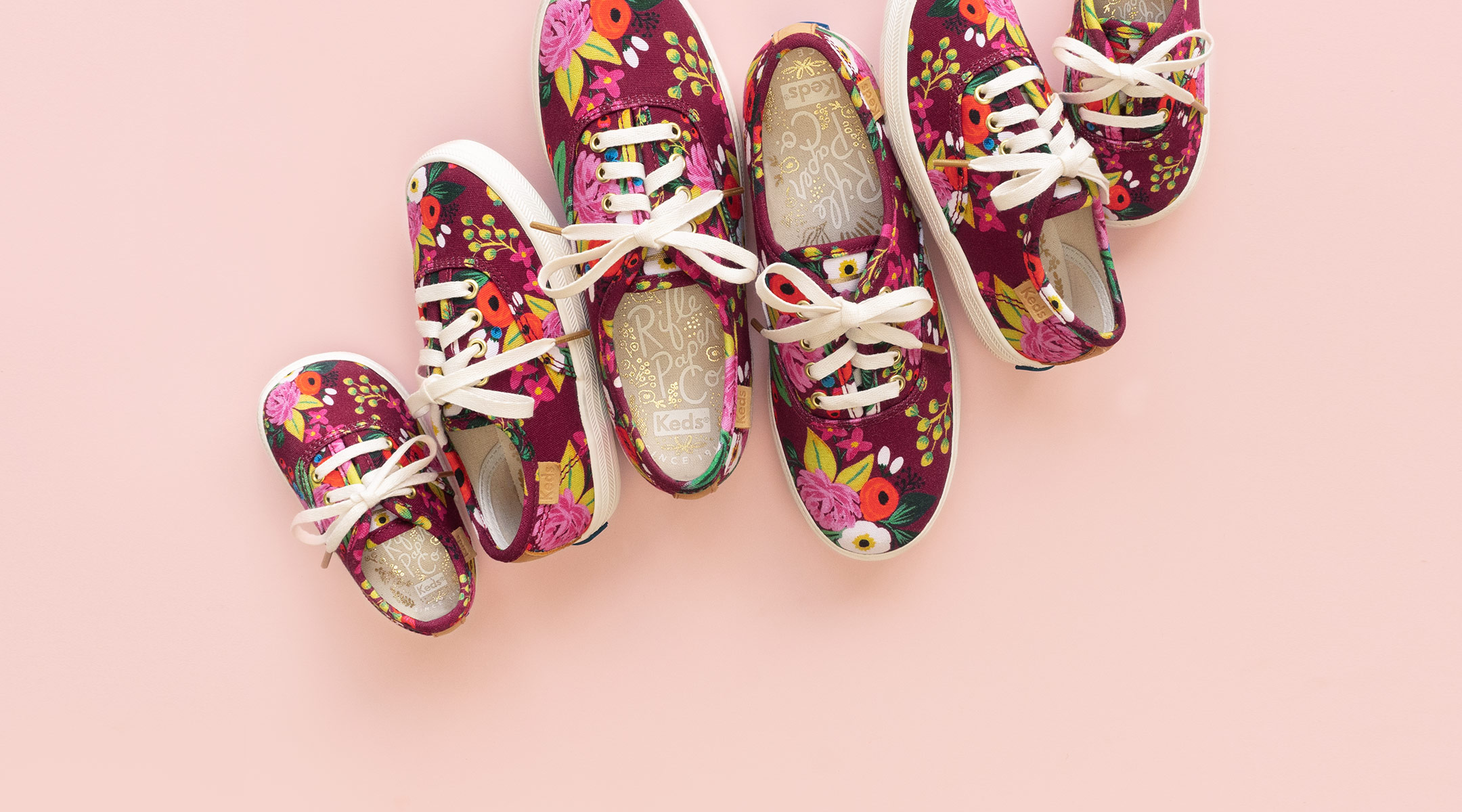 sneaker shoe collaboration between keds and rifle paper co.
