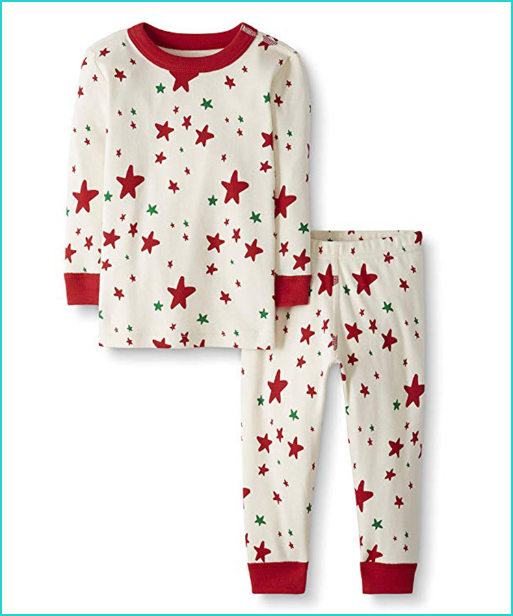BOBORA Kids Christmas Pyjamas Toddler Girl Boy 2PCs Long Sleeve Silk Sleepwear Tops with Bottoms Xmas Pjs Set 2-8Years
