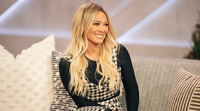 Hilary Duff on the Kelly Clarkson Show in February 2022