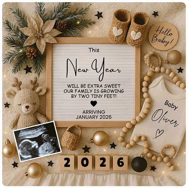 Customized digital pregnancy announcement