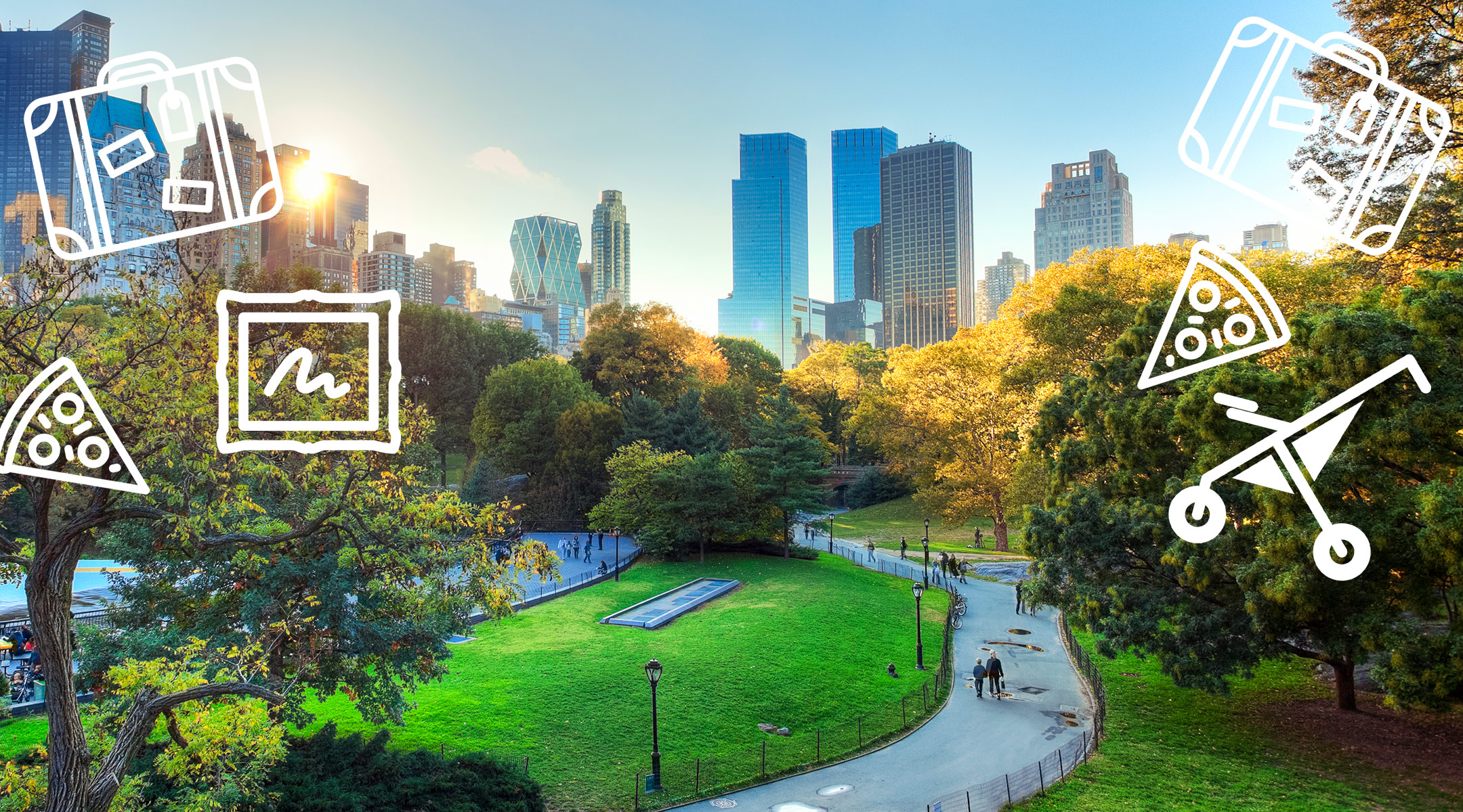 view of central park and new york city