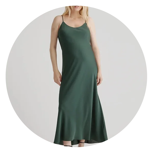 Washable Stretch Silk Maternity Slip Dress
