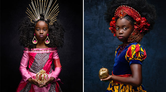 photographer re-imagines disney princesses as black girls.