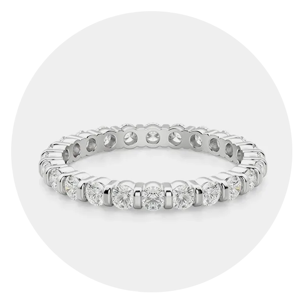 Diamond Nexus 2.00 MM Round Cut Bar Set Eternity Band