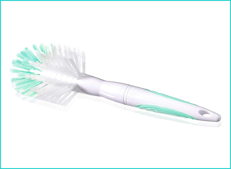 Baby Milk Bottle Teat Brush Easy Clean Formula Dr Browns Stand Blue