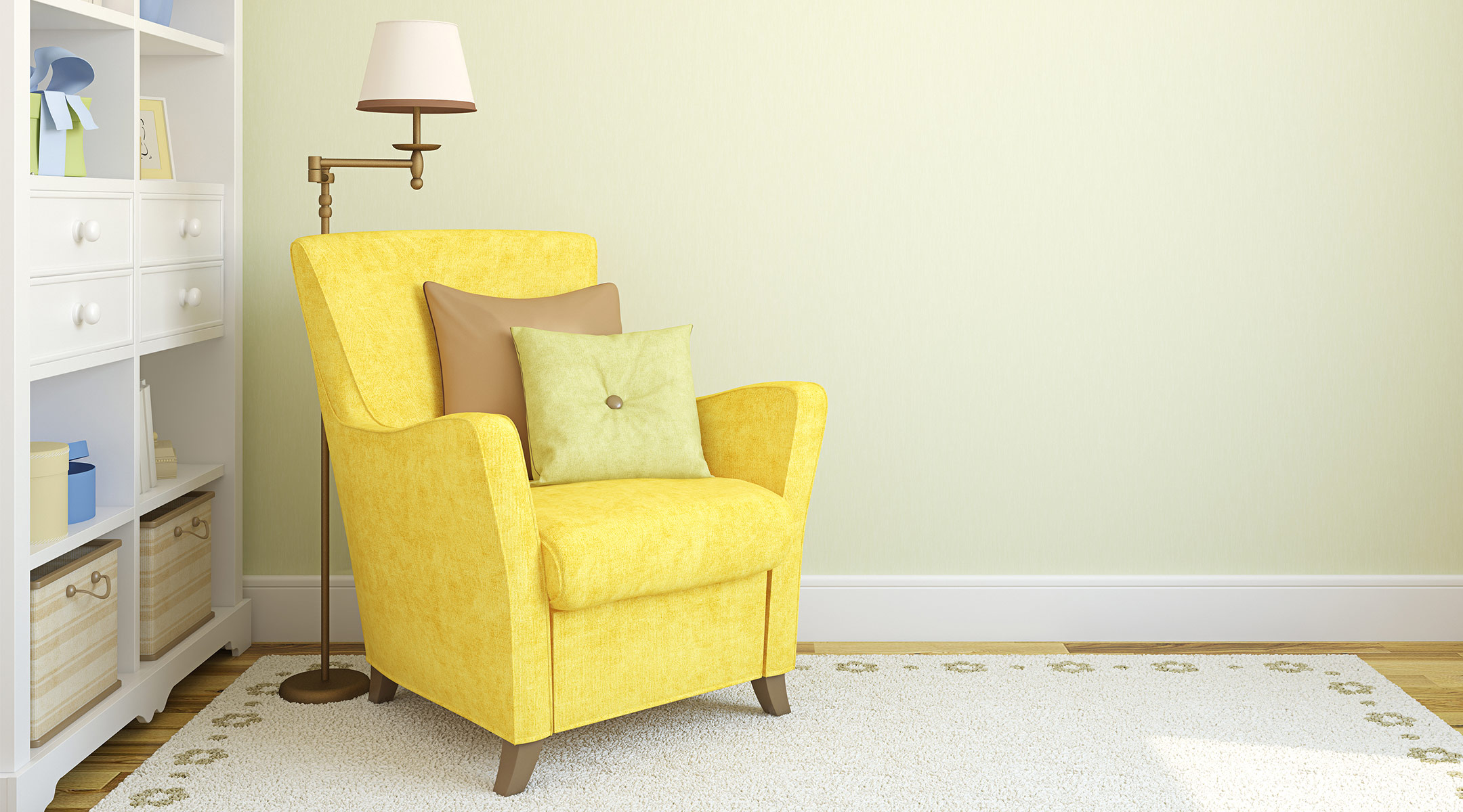 yellow nursery room chair