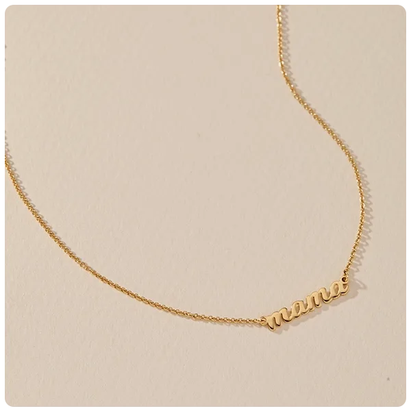 Tiny Tags Script MAMA Nameplate Necklace