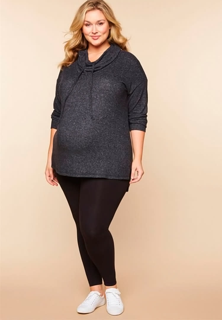 Plus Size Basic Layering Secret Fit Belly Maternity Leggings - Motherhood