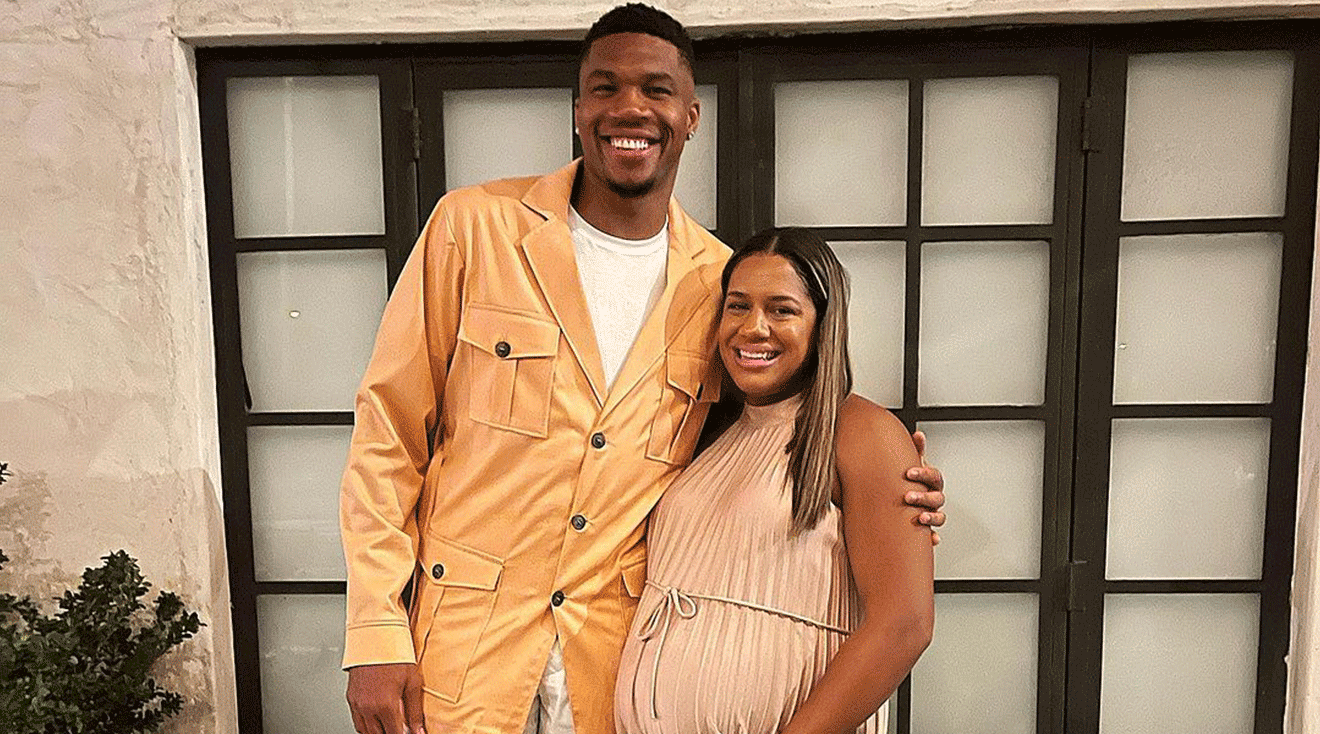 Giannis Antetokounmpo and Mariah Riddlesprigger announce they