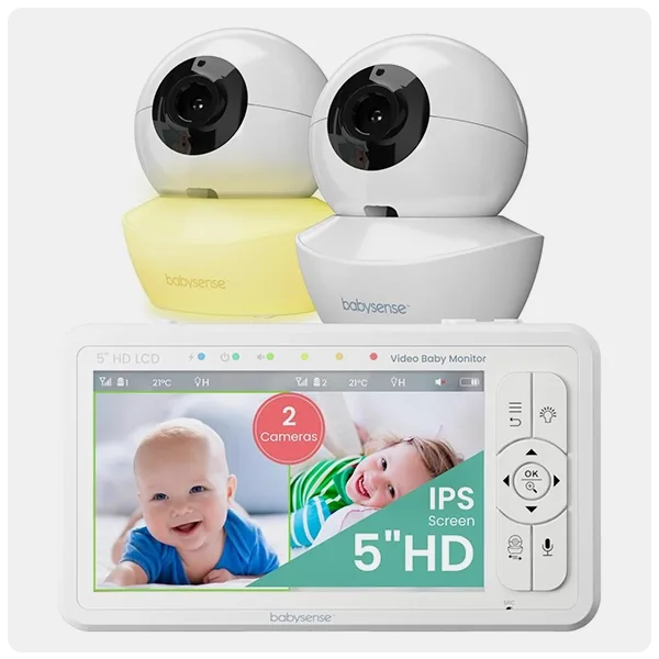 Babysense 5" HD Split-Screen Baby Monitor