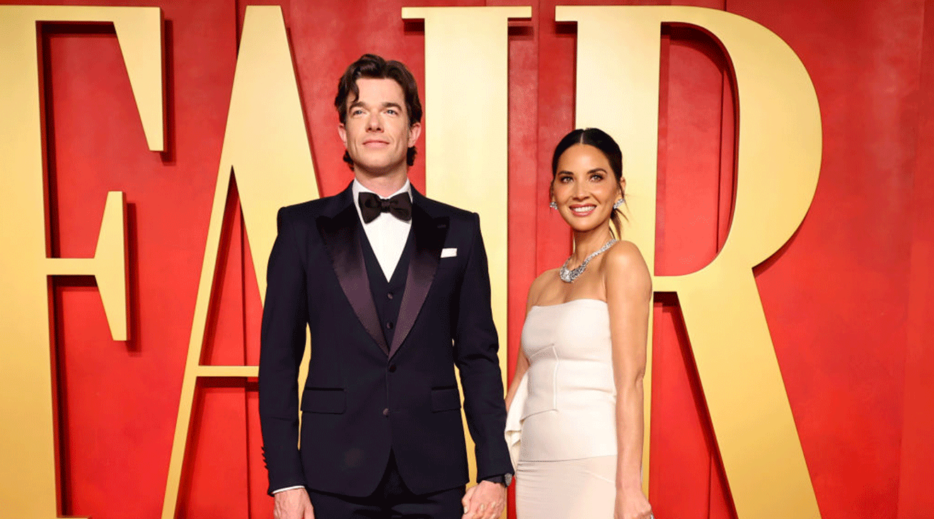 John Mulaney and Olivia Munn attend the 2024 Vanity Fair Oscar Party Hosted By Radhika Jones at Wallis Annenberg Center for the Performing Arts on March 10, 2024 in Beverly Hills, California