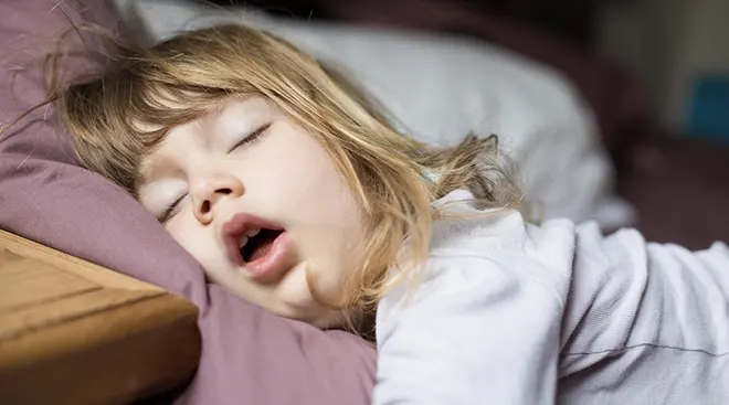 child sleeping with mouth open