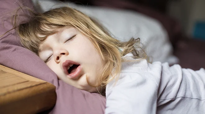 child sleeping with mouth open