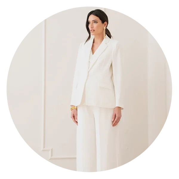 Seraphine Single-Breasted Tuxedo Jacket and Wide-Leg Pants