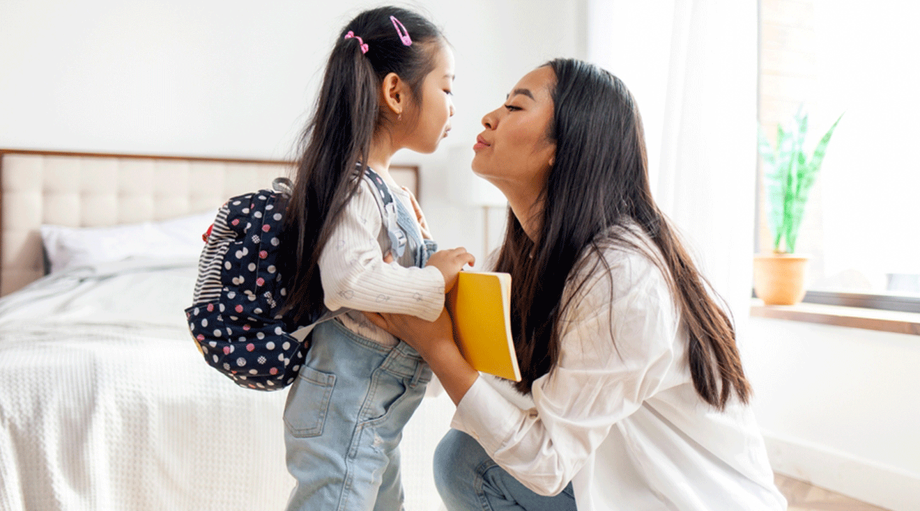 mom and toddler before preschool