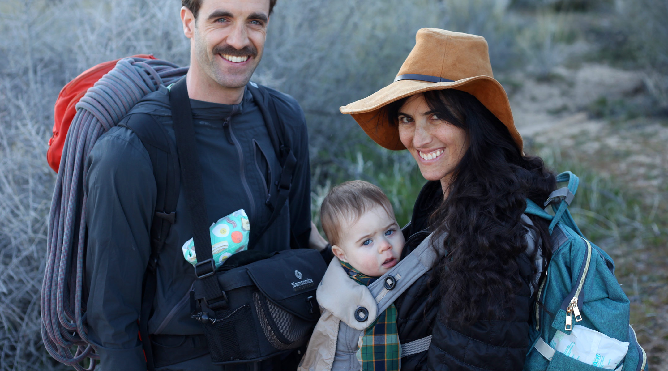 writer with her family on a hike