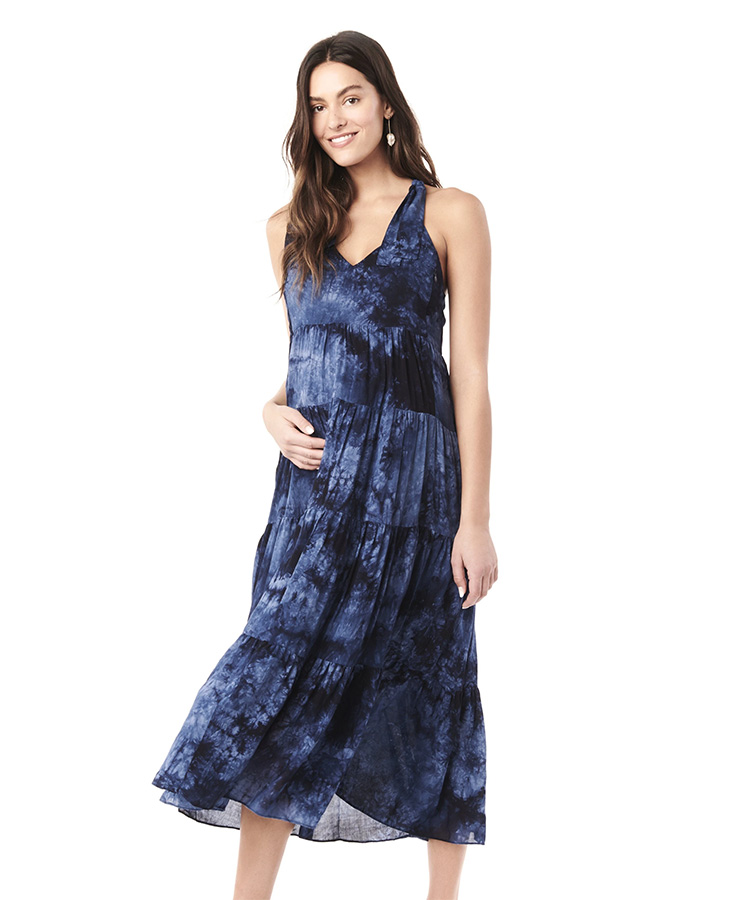 black summer maternity dress