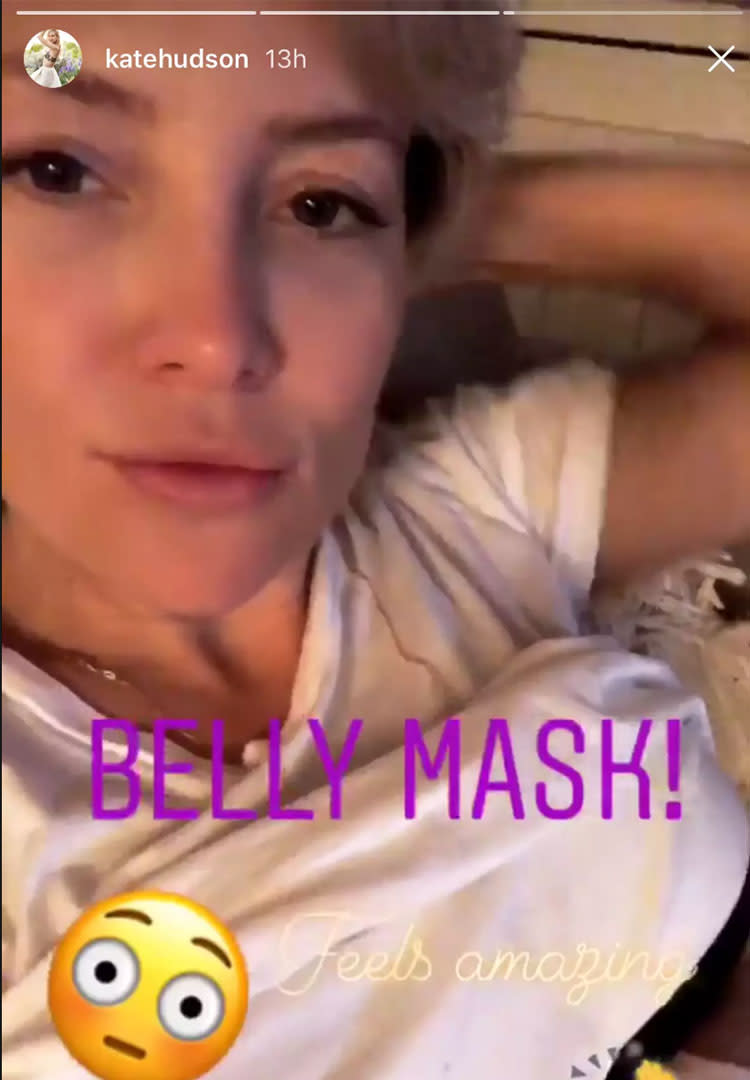 Kate Hudson Tries Hatch Mama Belly Mask