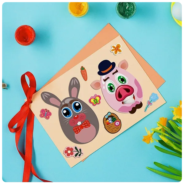 SmilinFit Easter Make-A-Face Sticker Set