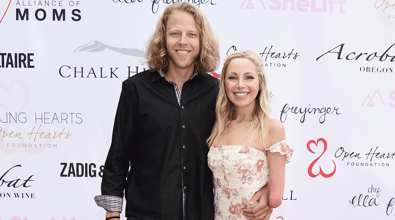 Television personality Sarah Herron and Dylan Brown attend The Open Hearts Foundation's 2018 Young Hearts Spring Event honoring Alliance of Moms and Shelift on May 6, 2018 in Malibu, California