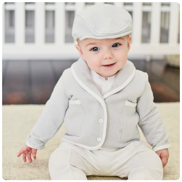 Baby Beau and Belle Asher Grey 3-Piece Suit