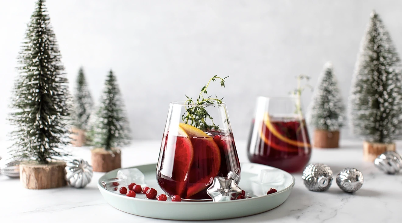 cranberry holiday themed mocktail