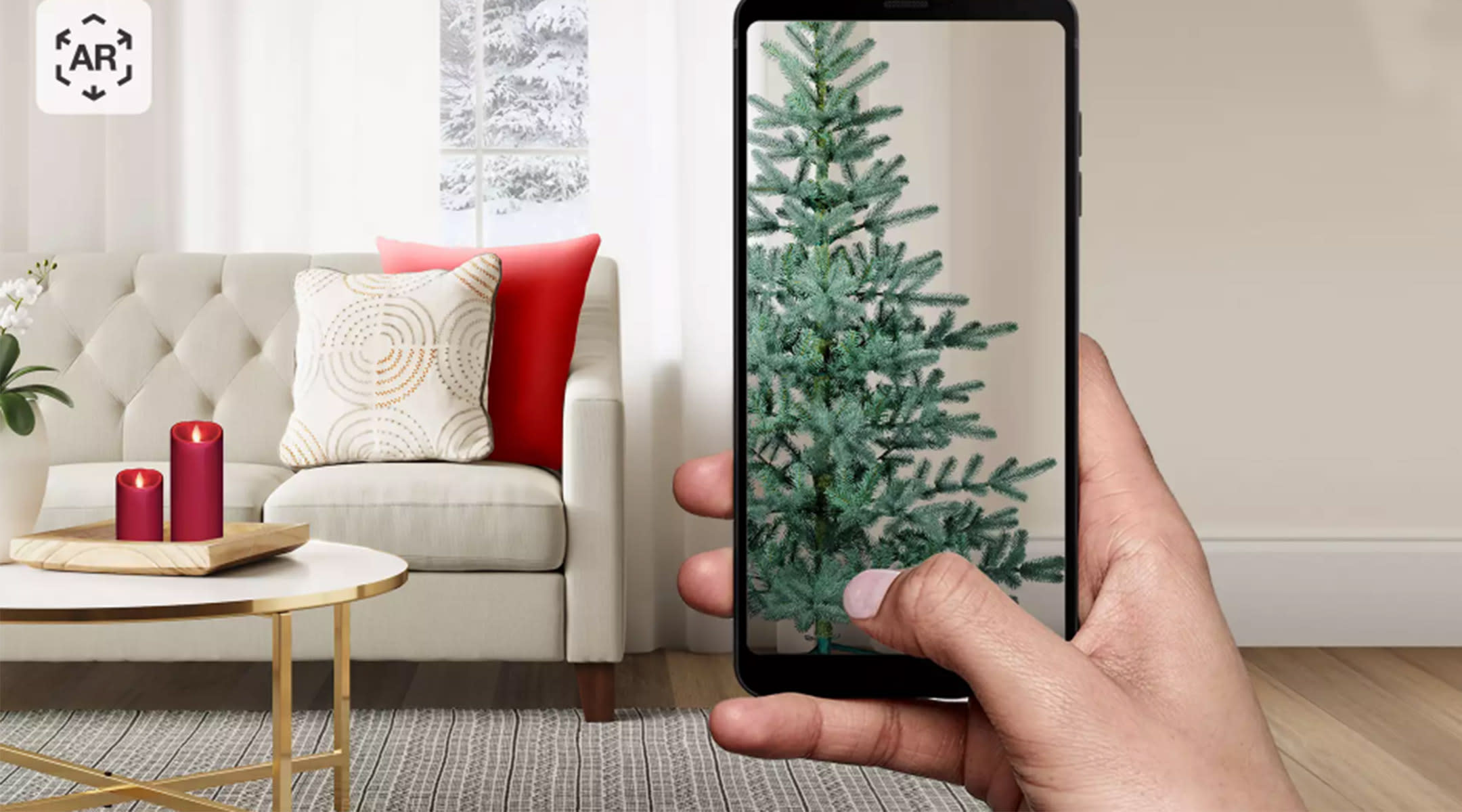 target's app allows you to preview how your christmas tree will look in your home