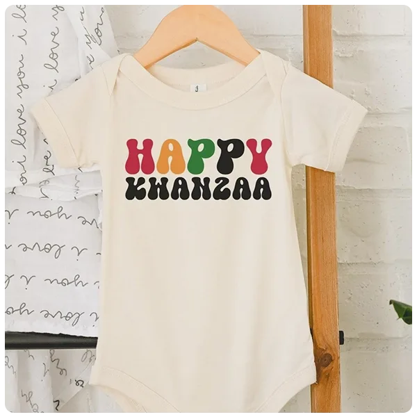 LittlePeekoos Happy Kwanzaa Natural Baby Onesie