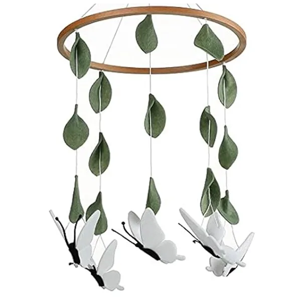 Sorrel + Fern Baby Crib Mobile (White Butterflies)